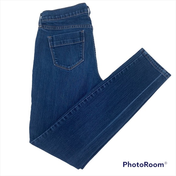 OLD NAVY Sweet Heart Skinny Mid Rise Dark Wash Blue Denim Jeans Women's Size 4 R - Picture 1 of 7